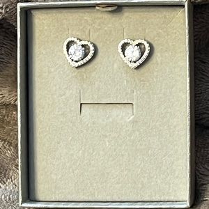 Heart shaped sterling silver earrings